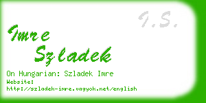 imre szladek business card